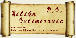 Milika Velimirović vizit kartica